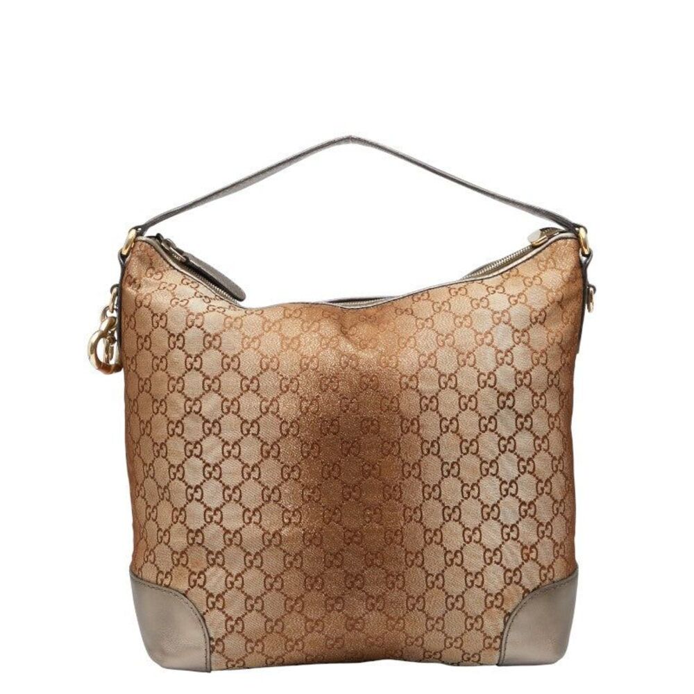 Gucci GG Canvas Heartbit Bamboo Shoulder Bag